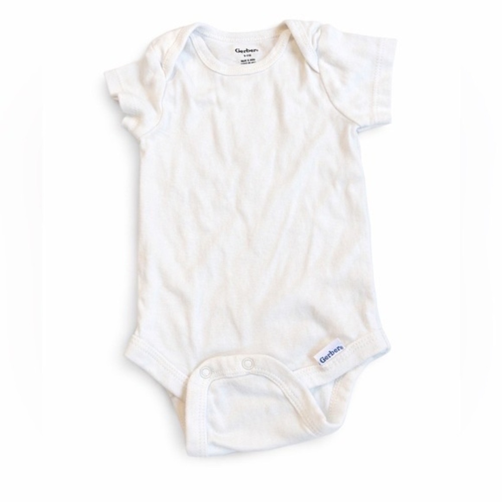 Gerber White Infant Short Sleeve Bodysuit